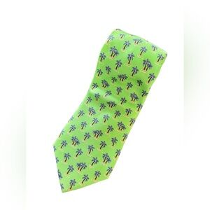 Brooks Brothers Green Palm Tree Patterned Tie